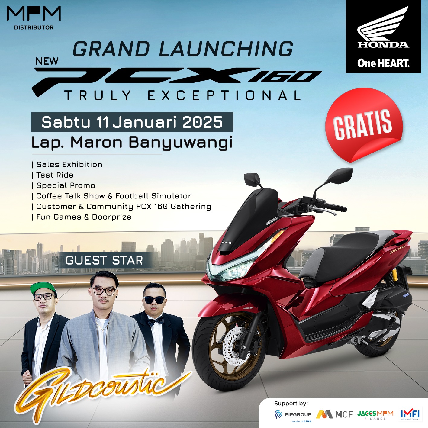 Semarak Launching New Honda PCX160 Hadir di Banyuwangi! Yuk Datang dan Saksikan Keseruannya Bersama Gilda Sahid!